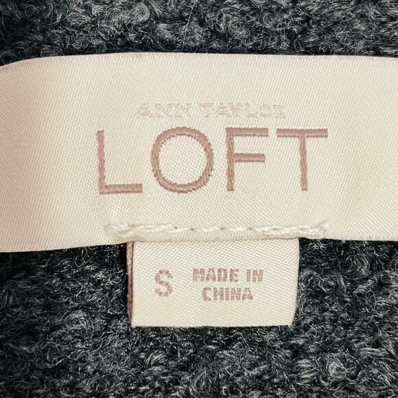 LOFT Gray Color Block Scoop Neck Long Sleeve Pullover Sweater S - Picture 6 of 10